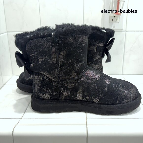 Black Ugg Australia Boots Sz 8 With Metallic Sparkle - MINT Condition - Picture 5 of 16